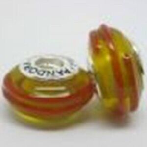 Yellow Ribbon - Murano Glass Bead - Fits most Pandora or Troll Style Bracelets